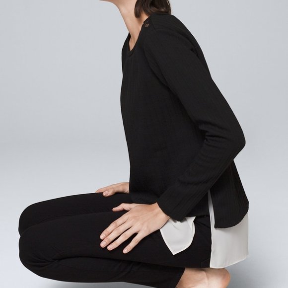 WHBM Layered Mixed-Media Sweater NWT - Picture 2 of 3